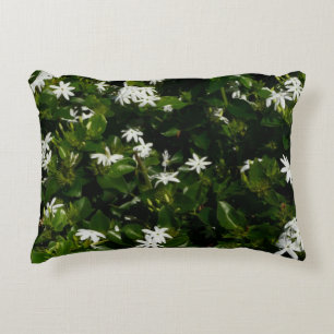 Jasmine Flowers Tropical Floral Botanical Accent Pillow