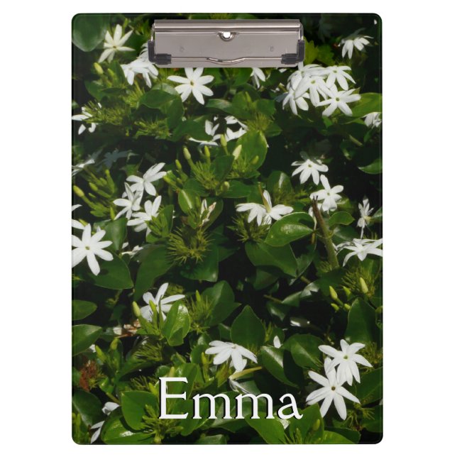 Jasmine Flowers Tropical Floral Botanical Clipboard (Front)