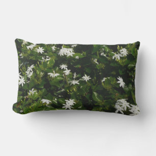 Jasmine Flowers Tropical Floral Botanical Lumbar Pillow