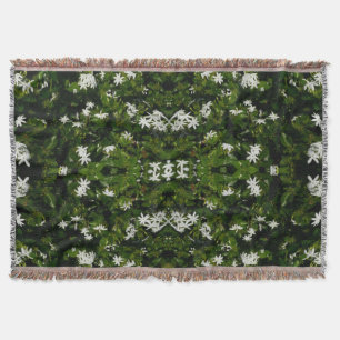 Jasmine Flowers Tropical Floral Botanical Throw Blanket