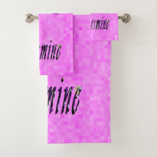 Jasmine, Girls Name With Purple Pansies, Bath Towel Set