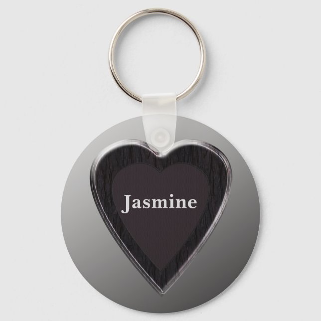 Jasmine Heart Keychain by 369MyName (Front)