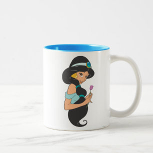 Jasmine Holding Flower Two-Tone Coffee Mug