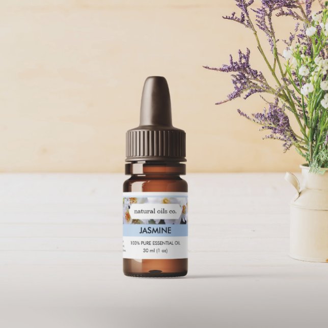 Jasmine Huiles Essentielles Étiquette de bouteille (Créateur téléchargé)