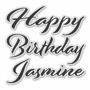 Jasmine name first name black Sticker birthday