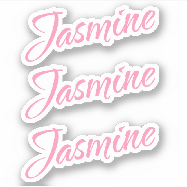 Jasmine Nom décoratif en rose x3 Sticker (Devant)