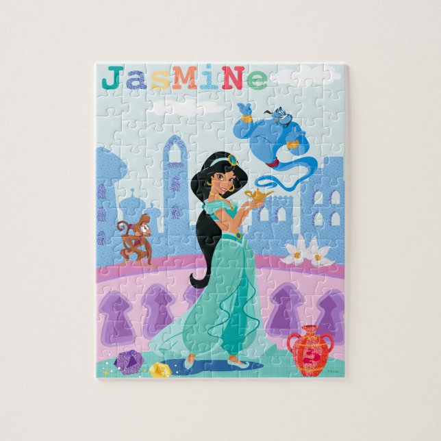 Jasmine on Balcony With Genie Jigsaw Puzzle (Vertical)