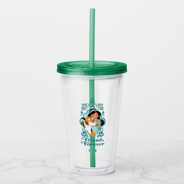 Jasmine & Rajah "Friends Forever" Acrylic Tumbler (Front)