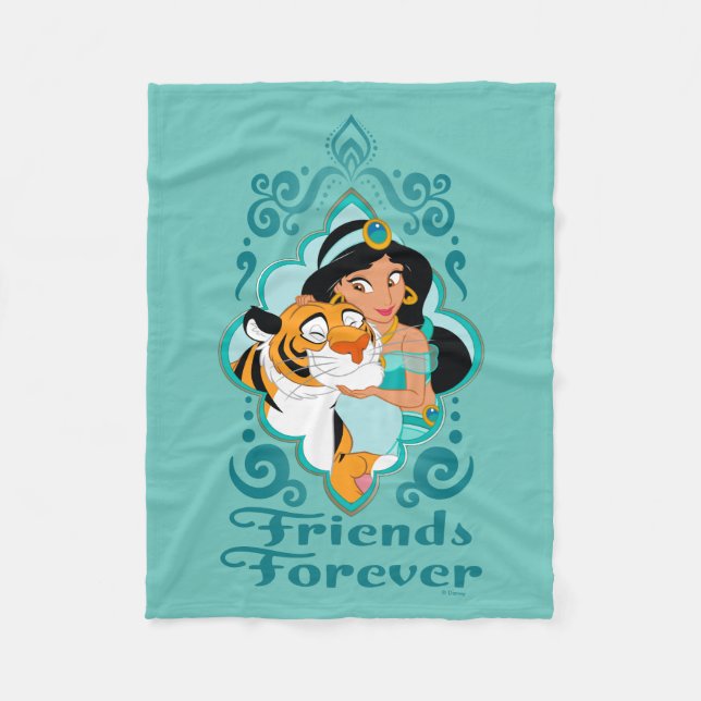 Jasmine & Rajah "Friends Forever" Fleece Blanket (Front)