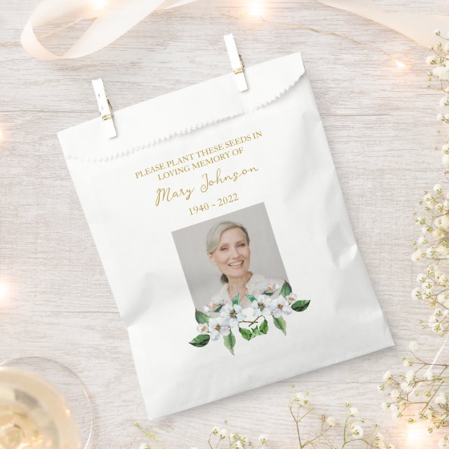 Jasmine Seed Packet Memorial Funeral Favor Bag (Clipped)
