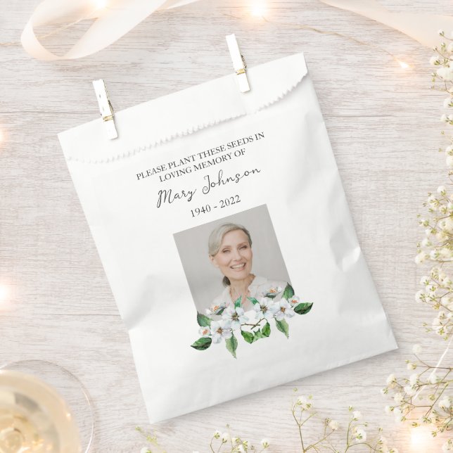Jasmine Seed Packet Memorial Funeral Favor Bag (Clipped)