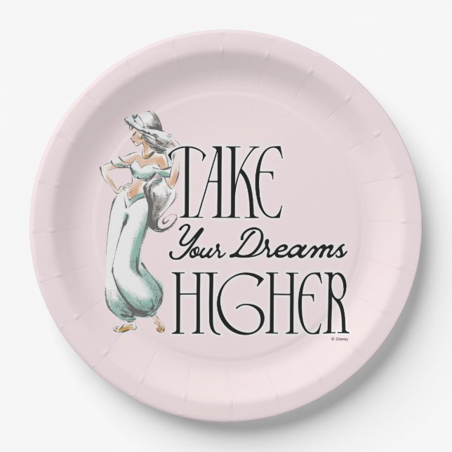 Jasmine | Take Your Dreams Higher Paper Plate (Front)