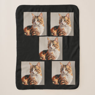 Jasmine the Calico cat painting Sherpa Blanket