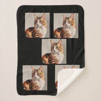 Jasmine the Calico cat painting Sherpa Blanket