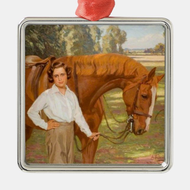 Jasmine the Horse (by Algernon Talmage) Metal Ornament (Front)