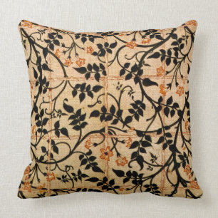 Jasmine trail curtain design, 1868-70 (printed cot throw pillow