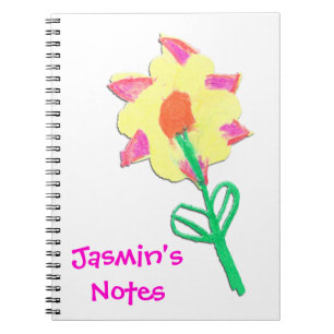 Jasmin's Flower Art by Kids Personalized Custom Notebook