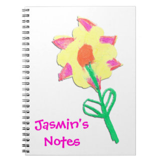 Jasmin's Flower Art by Kids Personalized Custom Notebook