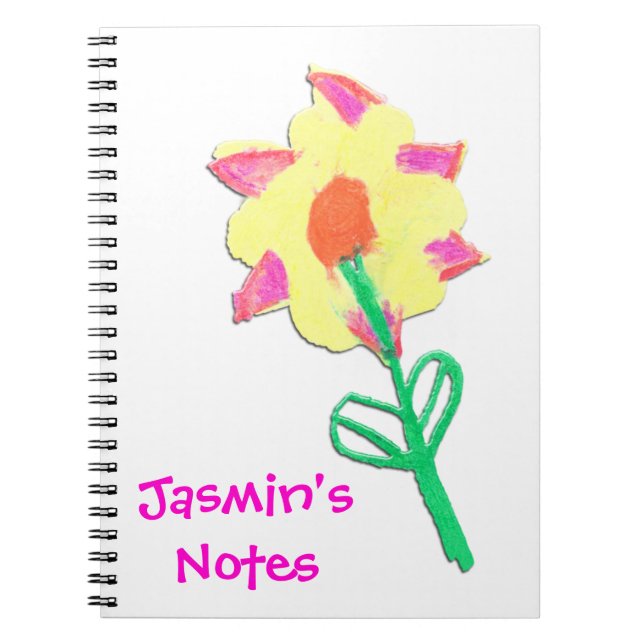 Jasmin's Flower Art by Kids Personalized Custom Notebook (Front)
