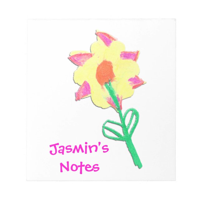Jasmin's Flower Notepad - Art by Kids Template (Front)