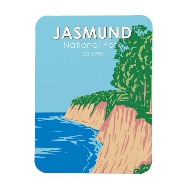 Jasmund National Park Chalk Cliffs Germany Vintage Magnet (Vertical)