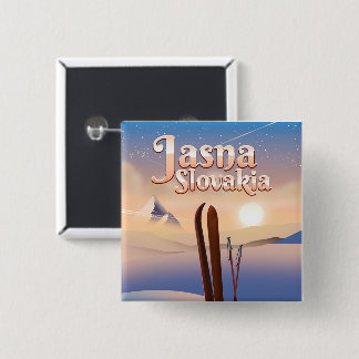 Jasna, Slovakia Ski poster. 2 Inch Square Button
