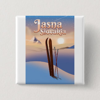 Jasna, Slovakia Ski poster. 2 Inch Square Button