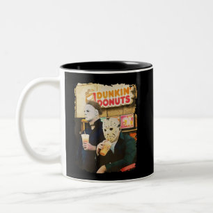 Jason and Micheal Doughnuts, Horror Movie Lover Gi Two-Tone Coffee Mug