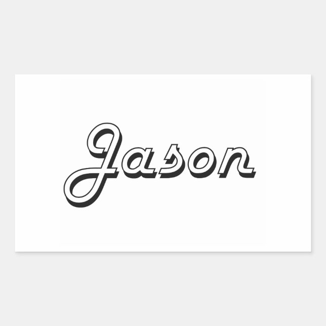Jason Classic Retro Name Design Sticker (Front)