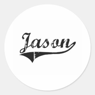 Jason Classic Style Name Round Sticker