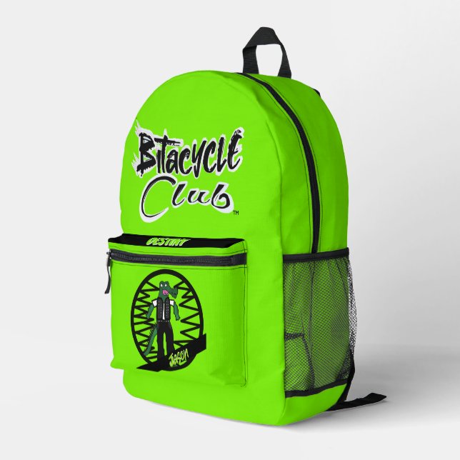 Jason Lime  Printed Backpack (Back Corner Right)