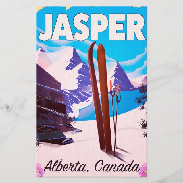 Jasper Alberta Canada travel poster Stationery (Front)