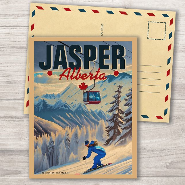 Jasper Alberta Mountains Canada Vintage 1950s Postcard (Creator Uploaded)