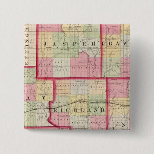 Jasper, Crawford, Clay, Lawrence 2 Inch Square Button