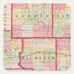 Jasper, Crawford, Clay, Lawrence Square Sticker