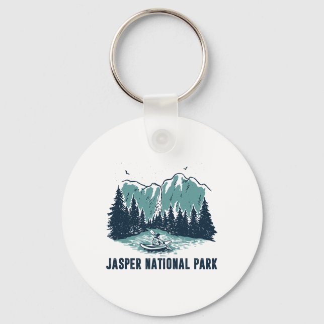 Jasper Mountain Alberta Canada Jasper National Par Keychain (Front)