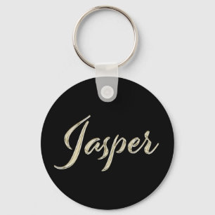 Jasper Name whitegold Button Schlüsselanhänger Keychain