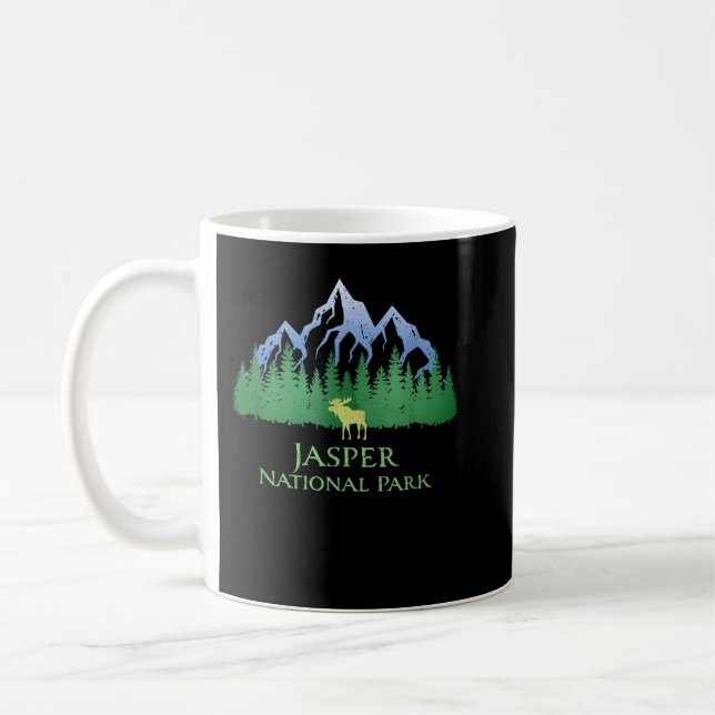 Jasper National Park Alberta Canada Mountain Moose Coffee Mug (Left)