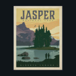 Jasper National Park, Alberta Canada Postcard<br><div class="desc">Anderson Design Group is an award-winning illustration and design firm in Nashville,  Tennessee. Founder Joel Anderson directs a team of talented artists to create original poster art that looks like classic vintage advertising prints from the 1920s to the 1960s.</div>