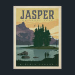Jasper National Park, Alberta Canada Postcard<br><div class="desc">Anderson Design Group is an award-winning illustration and design firm in Nashville,  Tennessee. Founder Joel Anderson directs a team of talented artists to create original poster art that looks like classic vintage advertising prints from the 1920s to the 1960s.</div>