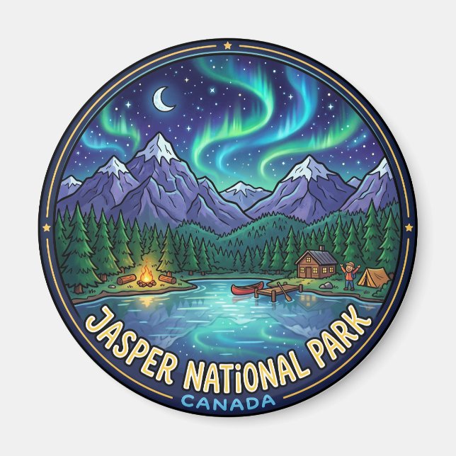 Jasper National Park at Night Canada Magnet (Front)