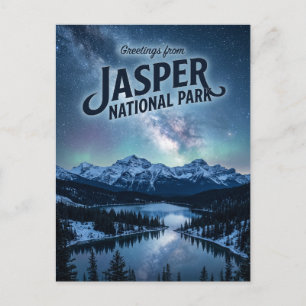 Jasper National Park at Night Canada Postcard