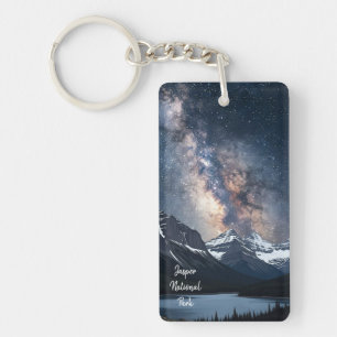 Jasper National Park Canada at Night Keychain