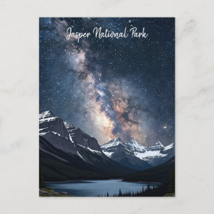 Jasper National Park Canada at Night Postcard
