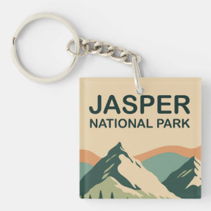 Jasper National Park Canada Scenic Nature Art Keychain