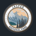 Jasper National Park Canada Travel Vintage Badge Magnet<br><div class="desc">Jasper National Park vector art design. The Park is the largest national park within Alberta's Rocky Mountains.</div>