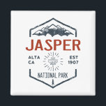 Jasper National Park Canada Vintage Distressed Magnet<br><div class="desc">Jasper National Park Distressed Badge with unique park themed maple leaf design. The Park is the largest national park within Alberta's Rocky Mountains.</div>
