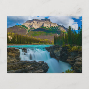 Jasper National Park, Canada Waterfall, Mountains Postcard