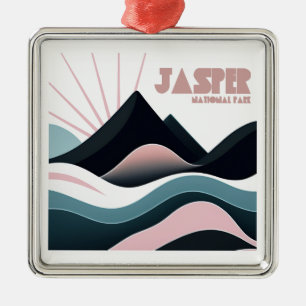 Jasper National Park Colored Hills Metal Ornament