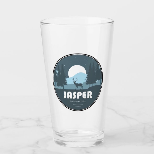 Jasper National Park Deer Glass (Front)